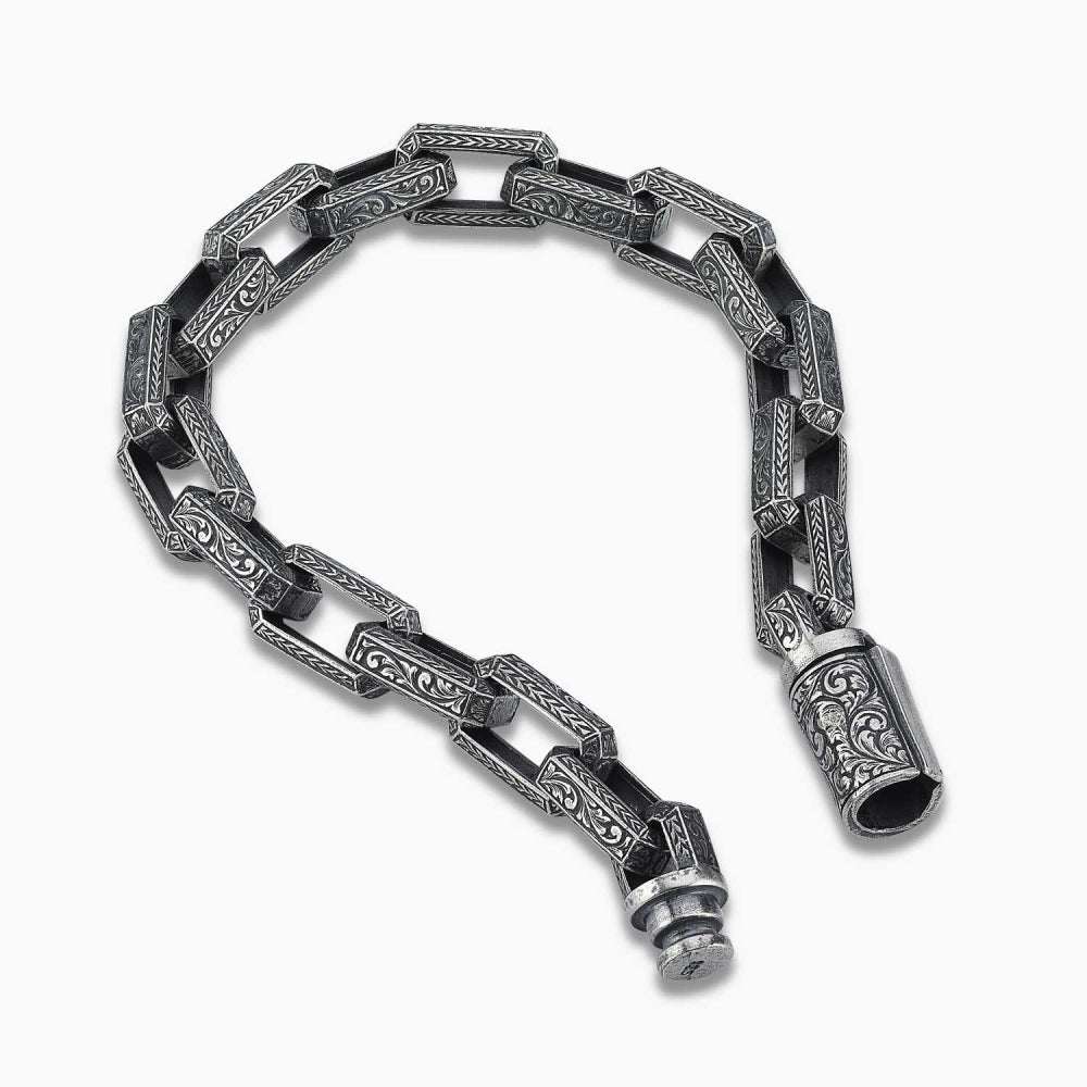 Hand-Engraved Silver Bracelet