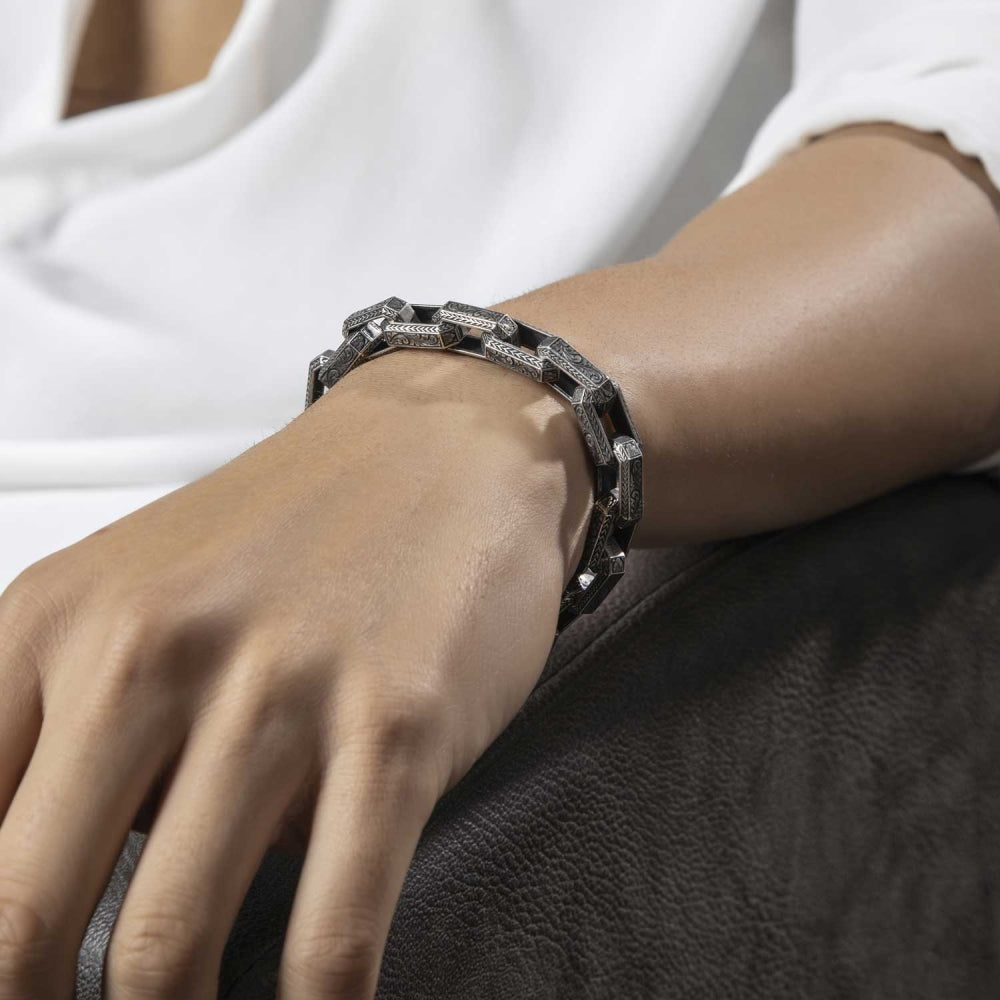 Hand-Engraved Silver Bracelet