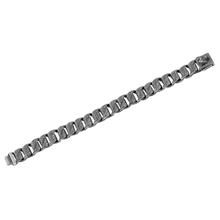 Hand-Made Silver Wolf Head Bracelet