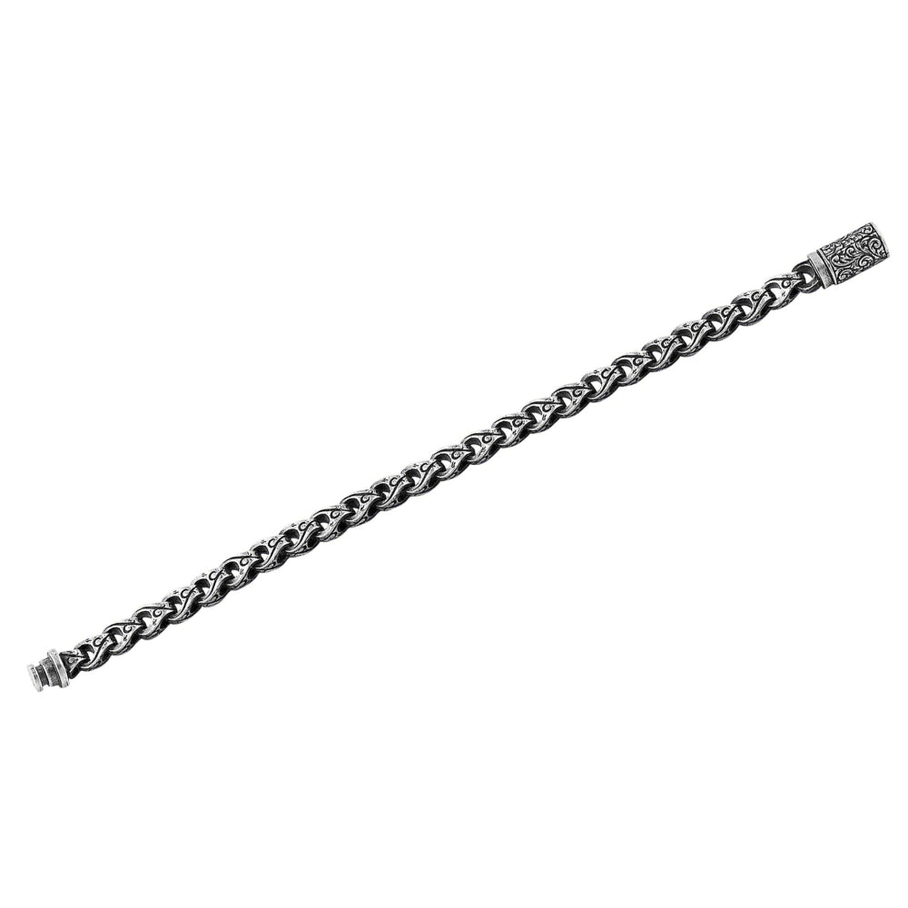 Silver Cylindrical Chain Bracelet