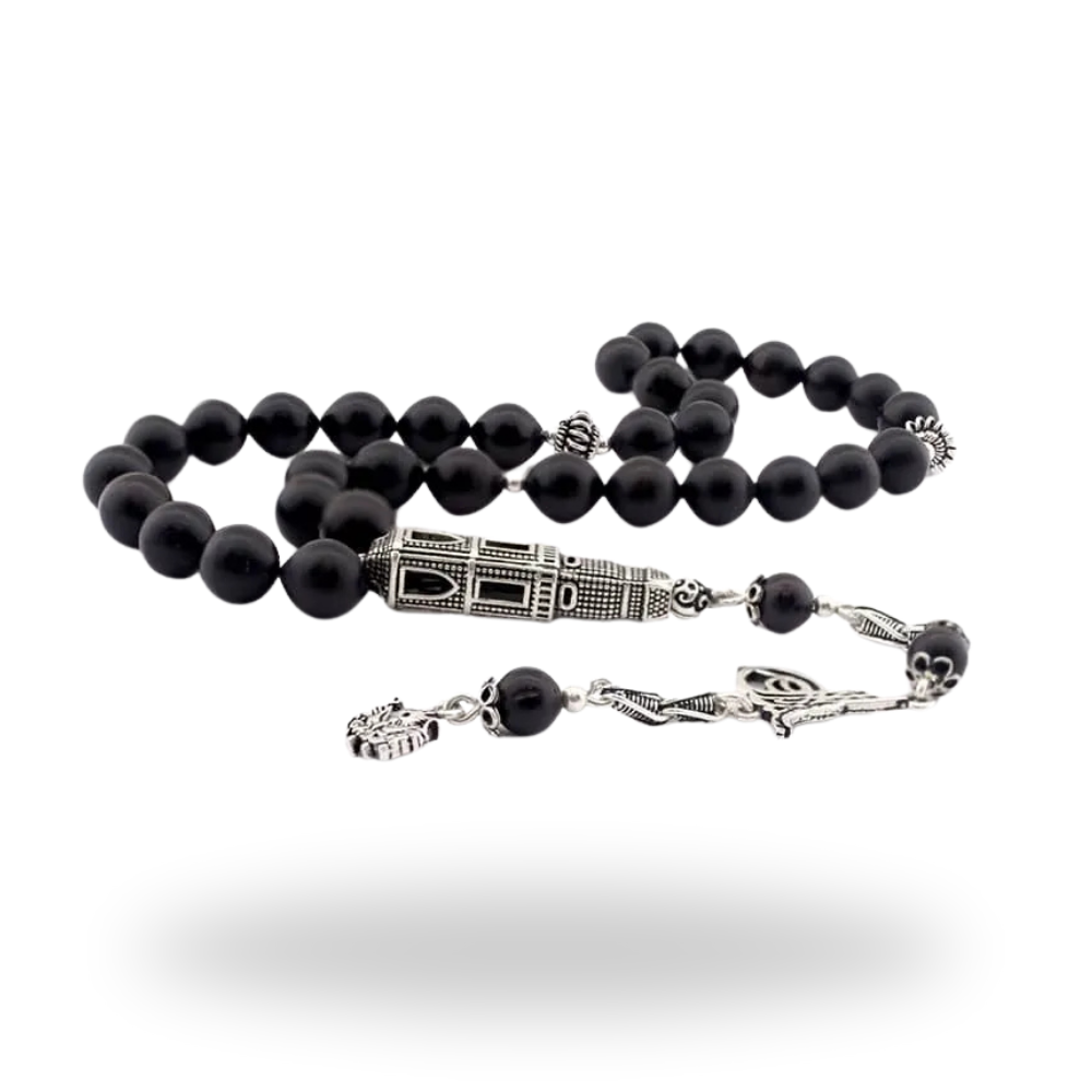 Silver Ebony 33 Wood Tasbih