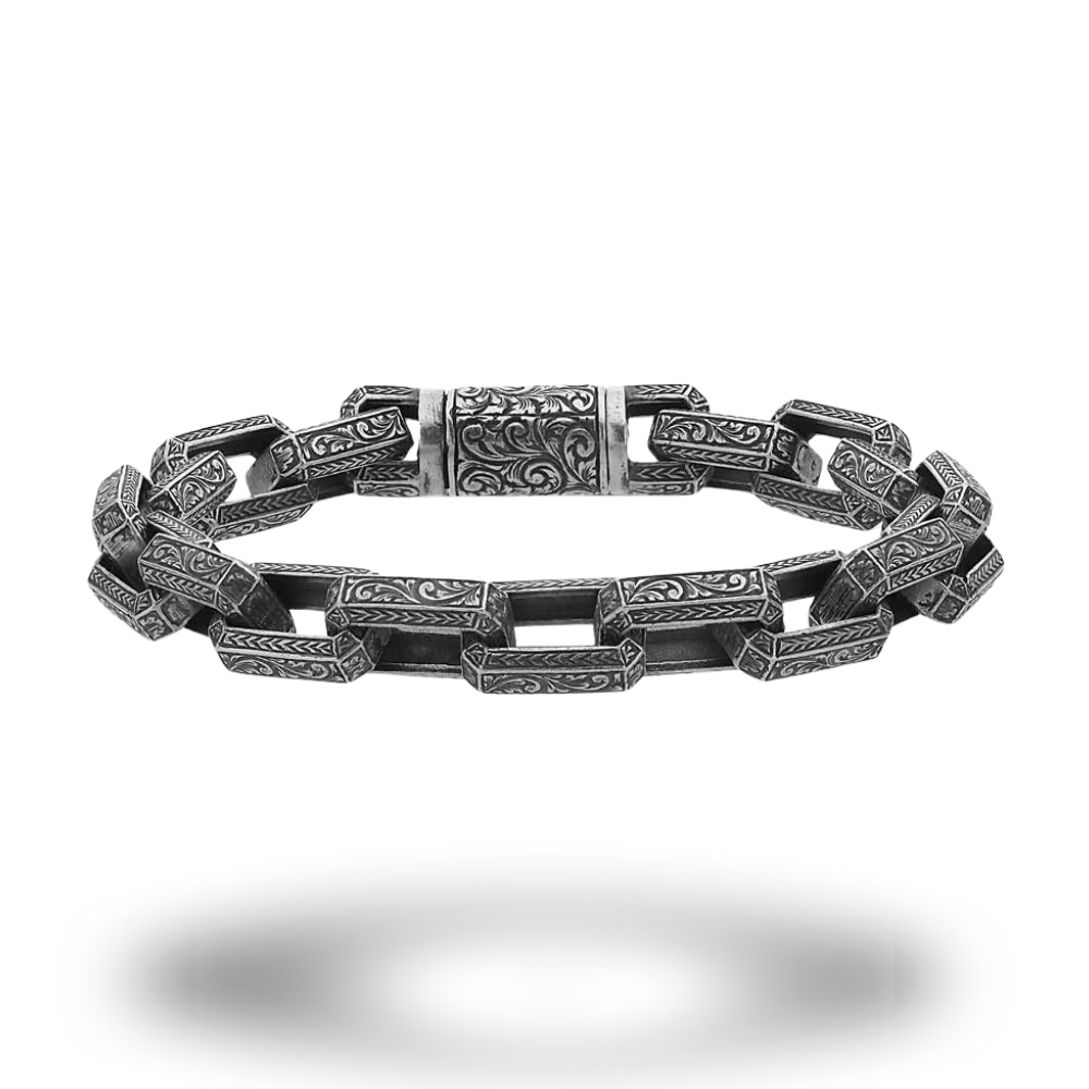 Hand-Engraved Silver Bracelet