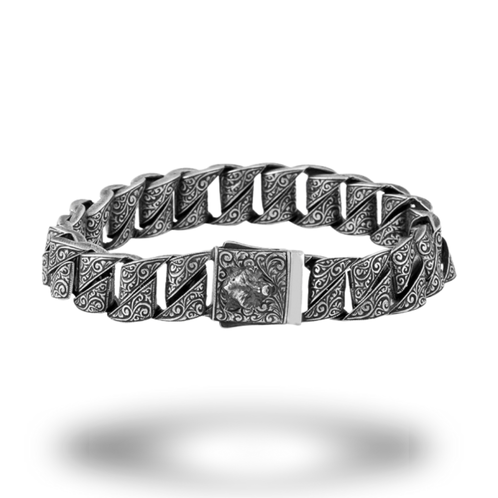 Hand-Made Silver Wolf Head Bracelet