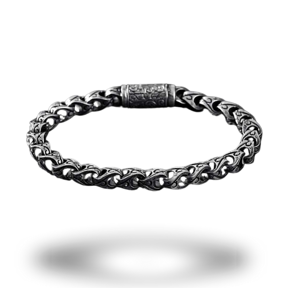 Silver Cylindrical Chain Bracelet