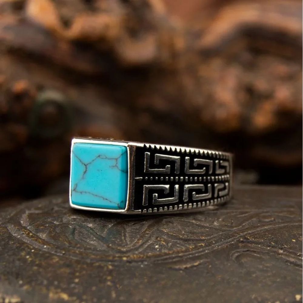 Small Square Turquoise Ring