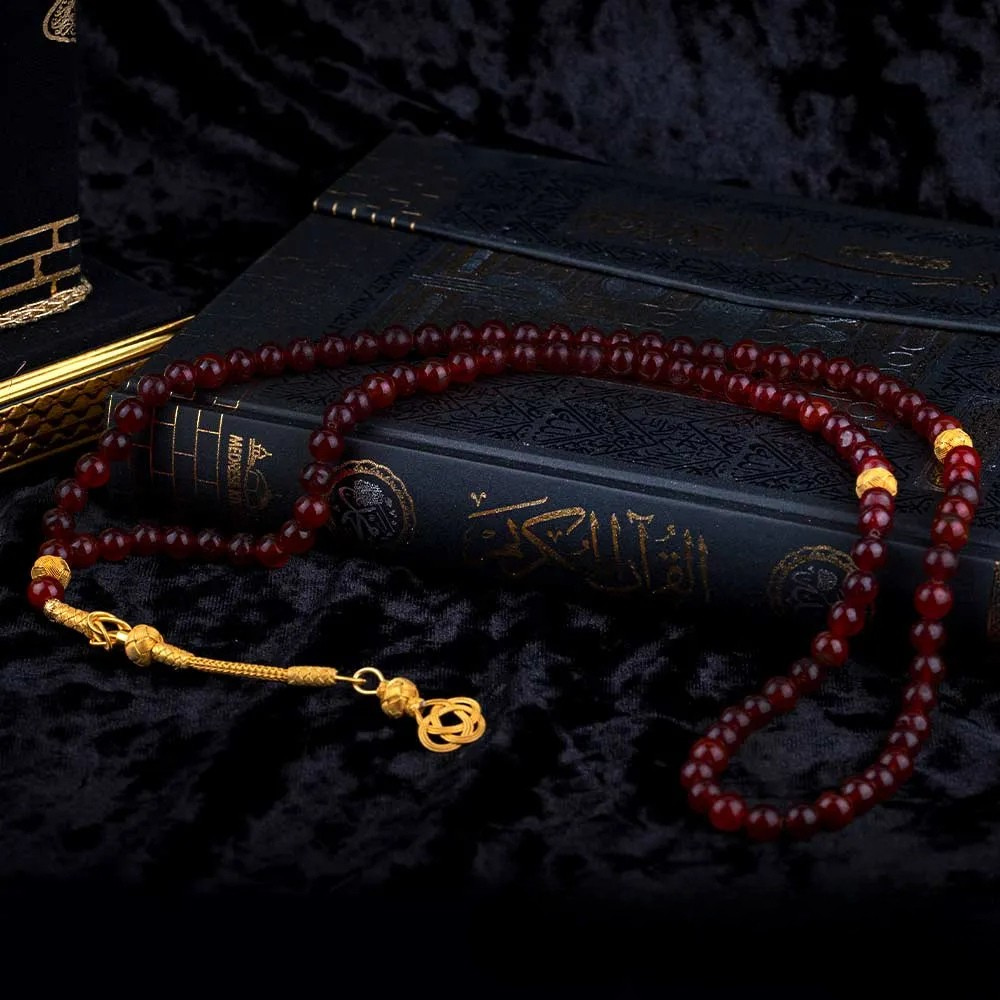 Yemeni Aqeeq 99 Beads Silver Kazaz Misbaha