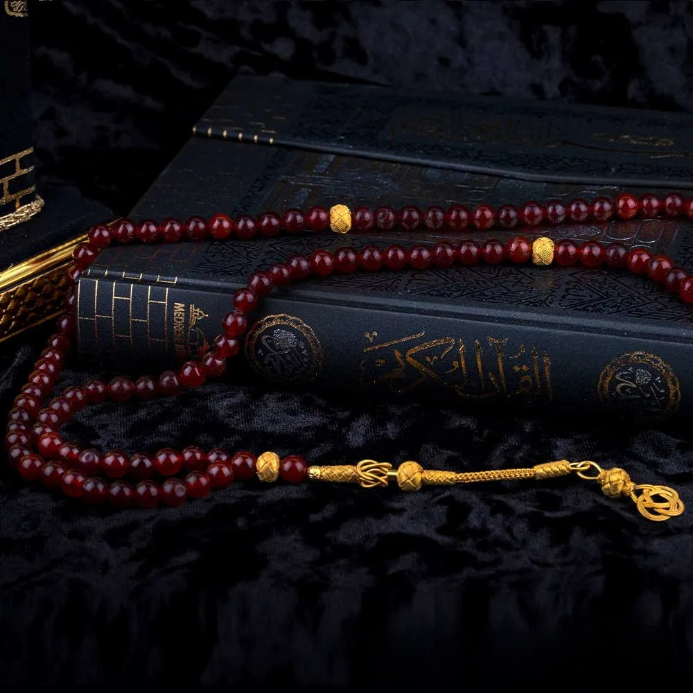 Yemeni Aqeeq 99 Beads Silver Kazaz Misbaha